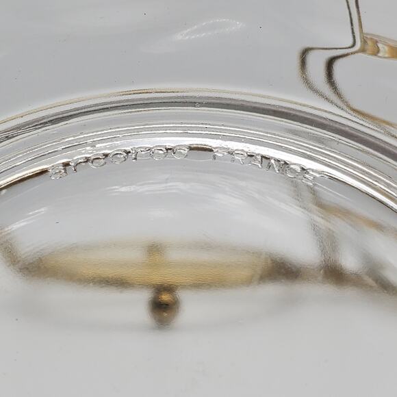 French Glass Condiment Bowls Arcoroc Valencia Gilded Green Hollywood Regency - Picture 11 of 16